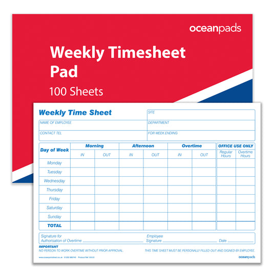 Weekly Employee Time Sheet Pad, A5, 80gsm