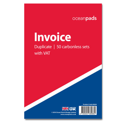 Invoice Book A5 Duplicate with VAT for Small Business Self Employed (69684)