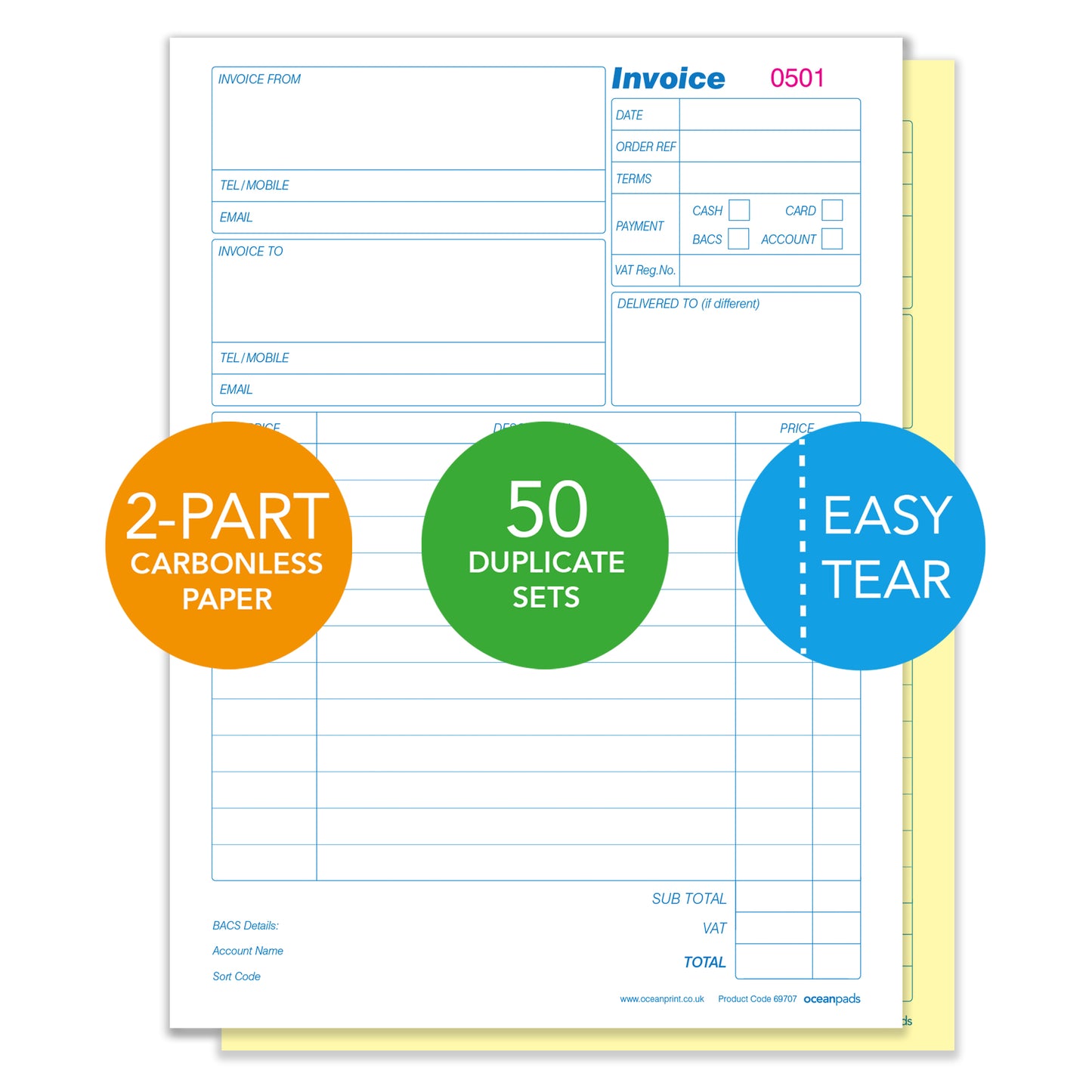 Large Invoice Book, Duplicate, A4 (69707)