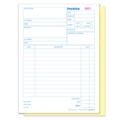 Large A4 Invoice Book, Duplicate, A4 (69707)