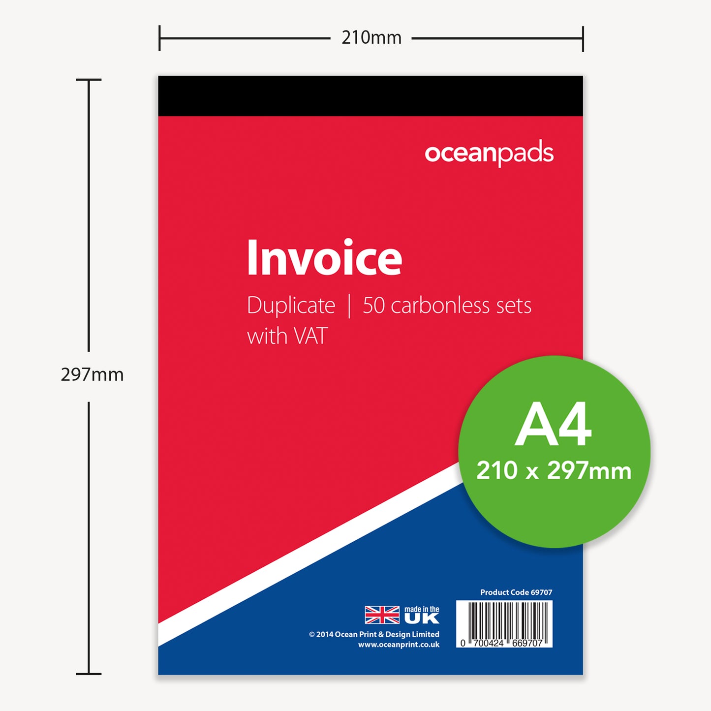 Large A4 Invoice Book, Duplicate, A4 (69707)