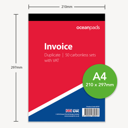 Large Invoice Book, Duplicate, A4 (69707)