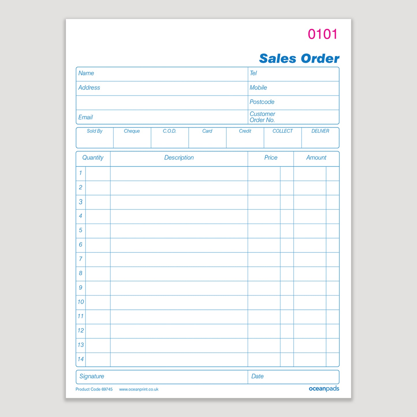 Sales Order Book Duplicate A5 50 Sets Carbonless