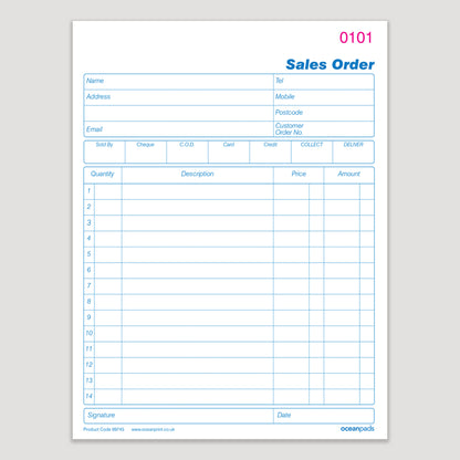 Sales Order Book Duplicate A5 50 Sets Carbonless