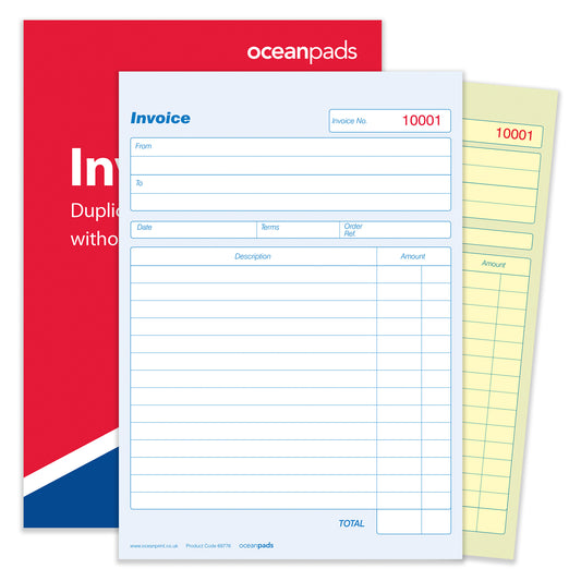 Invoice Book A5 Duplicate Without VAT for Small Business Self Employed (69776)