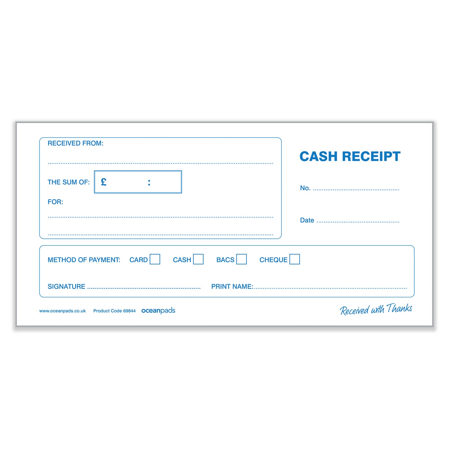 Cash Receipt Book for Schools, Businesses and Charities – Ocean Pads