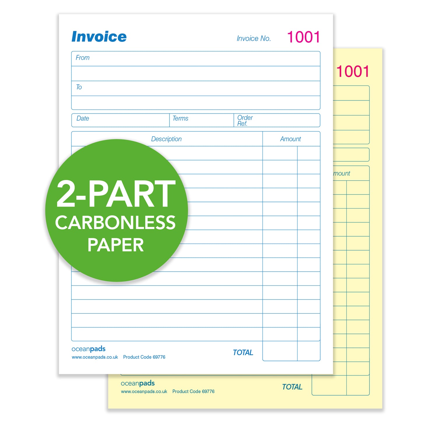 Small Invoice Book Duplicate Without VAT, A6 105 x 148mm, 2-Part Carbonless (70253)