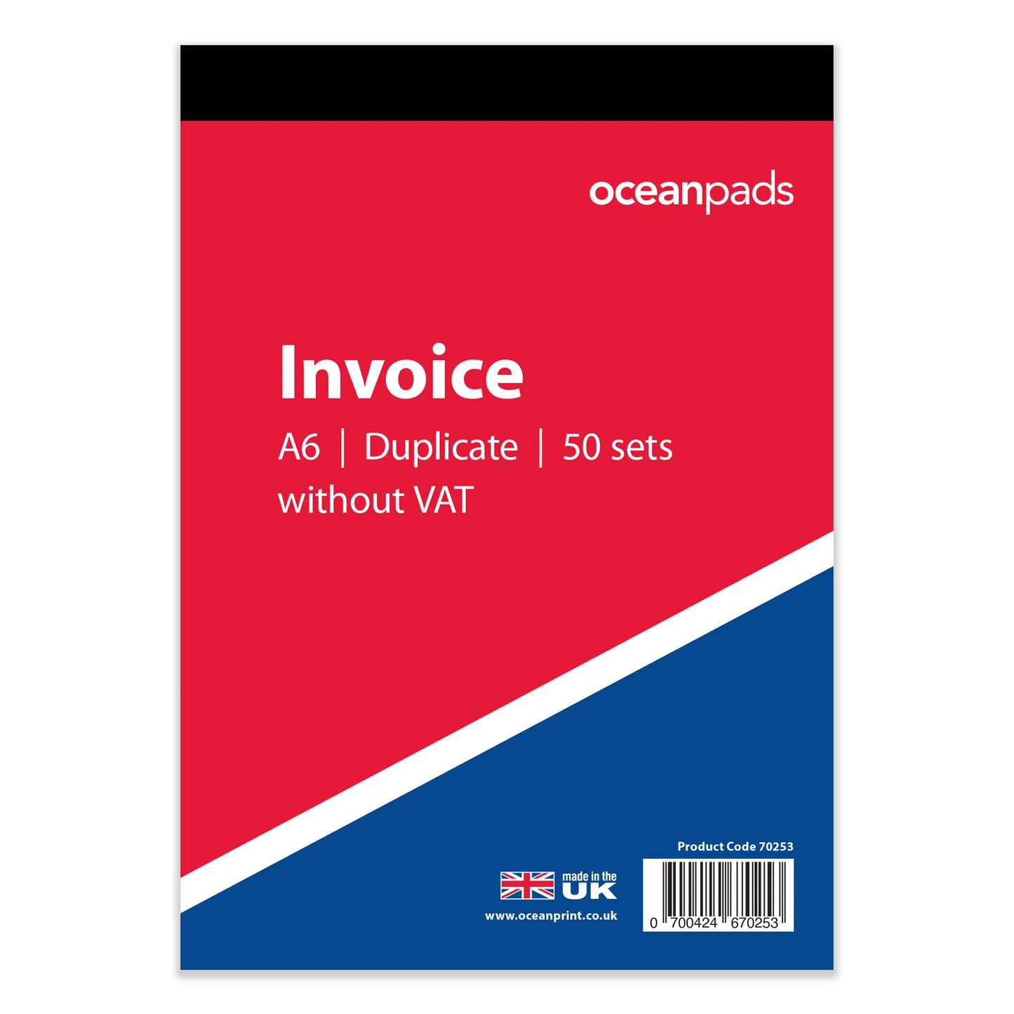 Small Invoice Book Duplicate Without VAT, A6 105 x 148mm, 2-Part Carbonless (70253)