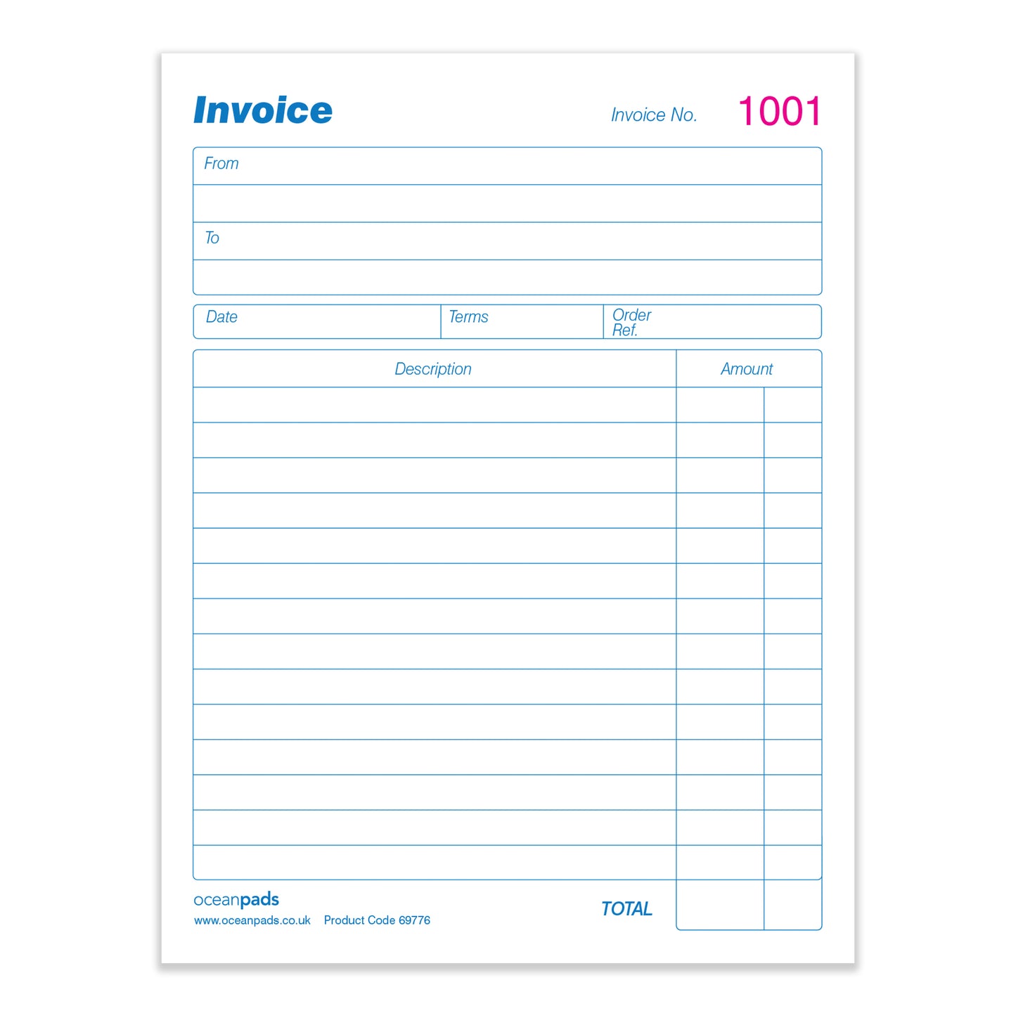 Small Invoice Book Duplicate Without VAT, A6 105 x 148mm, 2-Part Carbonless (70253)