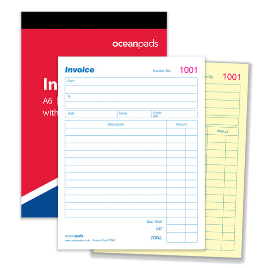 Small Invoice Book Duplicate, A6 105 x 148mm, 2-Part Carbonless (70260)