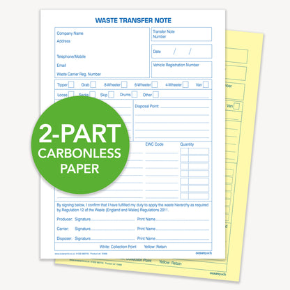 Waste Transfer Note, A5, Duplicate (70468)