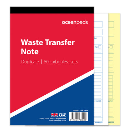 Waste Transfer Note, A5, Duplicate (70468)