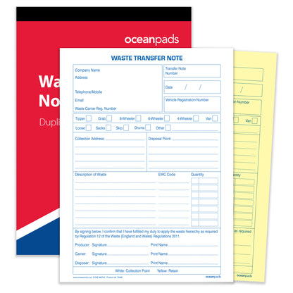 Waste Transfer Note, A5, Duplicate (70468)