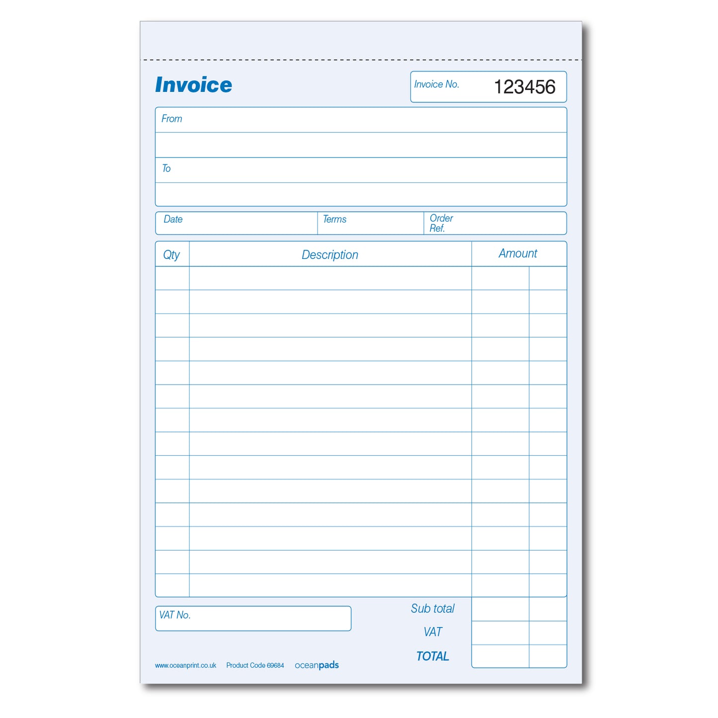 Invoice Book A5 Duplicate with VAT for Small Business Self Employed (69684)